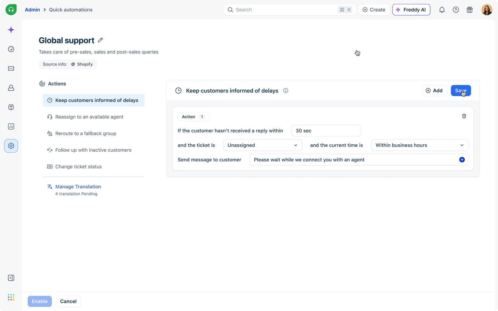 Quick Automations: Save the action
